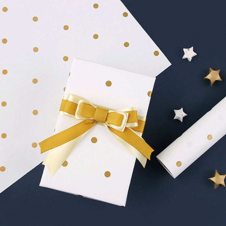 Christmas Gift Gold And White Wrapping Paper Valentine's Day Birthday Gift  Box Wrapping Paper Polka Dots Wrapping Paper