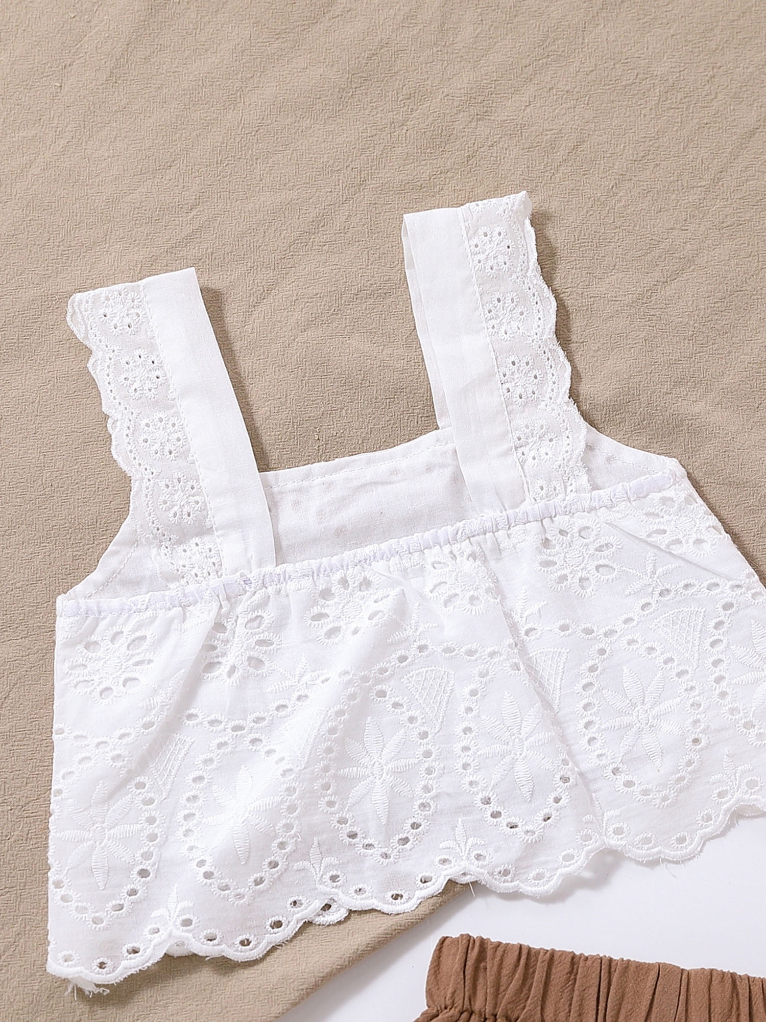 Bagilaanoe 2PCS Toddler Baby Girl Outfits Floral Lace Sleeveless Crop Tops Flared Pants 1T 2T 3T 4T 5T Kids Summer Casual Set