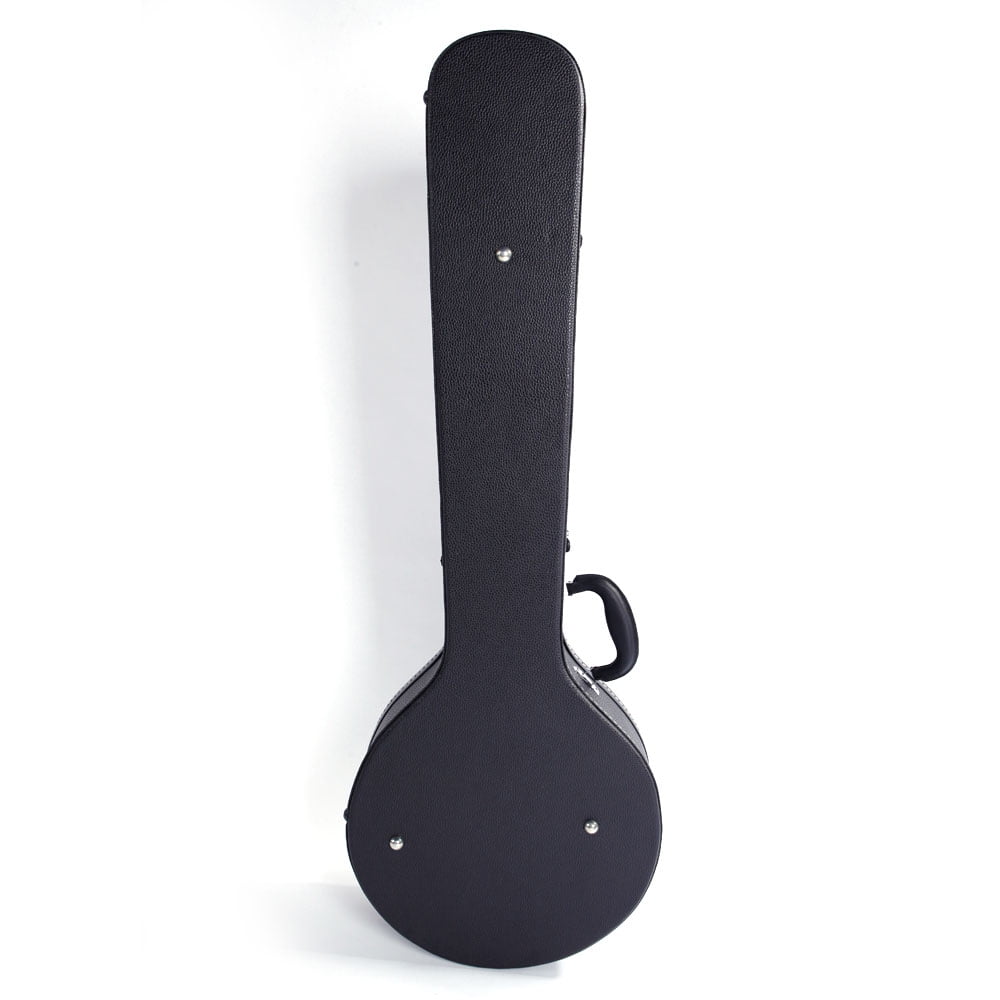 Kepooman 5-String 6-String Microgroove Pattern Leather Wood Banjos Case, Black