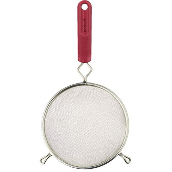 GoodCook PROfreshionals 6" Stainless Steel Mesh Strainer, Red