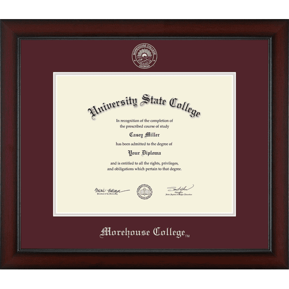 Morehouse College Diploma Frame, Document Size 14" x 11"