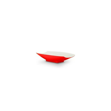 

8 x 4.75 x 2 in. Melamine Curves Bowl with Red Outside & White Inside 8 oz