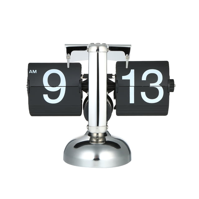 Flip Desk Clock, Internal Gear Operated Large Number Display Flip Down Clock for Home Office School Hotel Without Battery