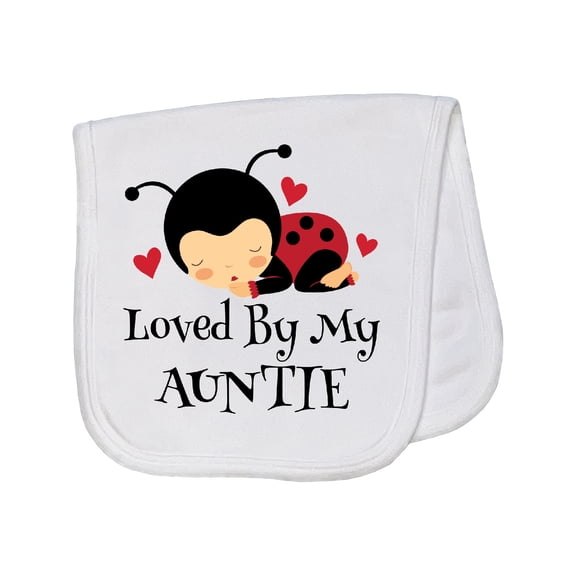 Inktastic Loved by My Auntie Ladybug Baby Burp Cloth