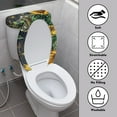 thumbnail image 3 of Yuyamidu Sunflower Toilet Seat Covers with Elastic Edge Ocean Toilet Lid Cover and Toilet Tank Cover 2 Pieces Soft Toilet Dustproof Cover Set, Bathroom Decoration, 3 of 7