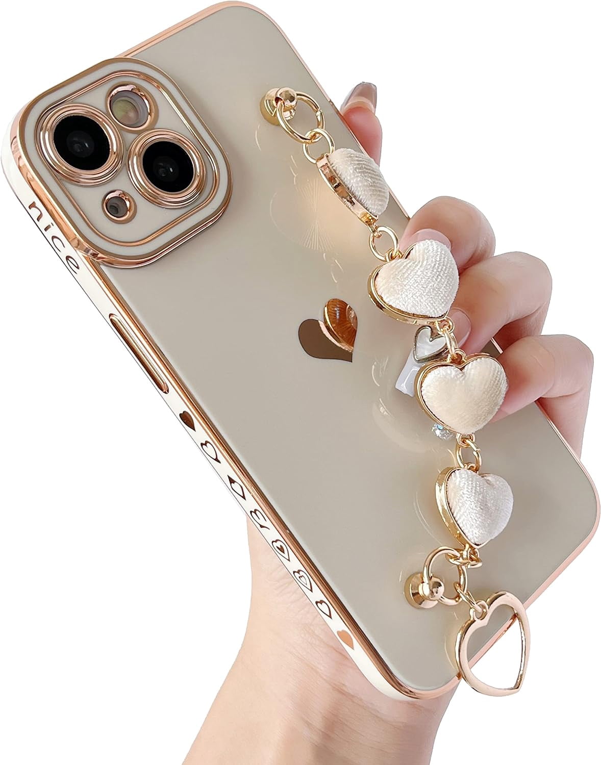 For IPhone 11 Pro Max Case With Cute Flowers Bear Pattern, Camera Protector, Clear Case And Lovely Strap Bracelet Chain, Compatible For IPhone 11 Pro Max For Girls Women (Clear - View #12