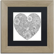Trademark Fine Art "Love Heart" Canvas Art by Hello Angel, Black Matte, Birch Frame