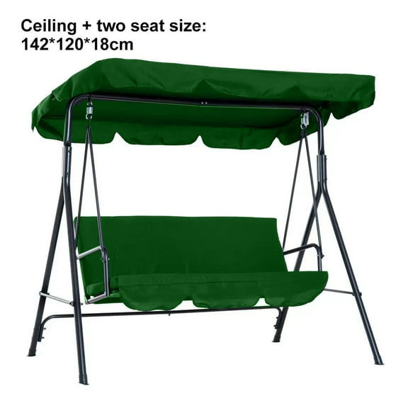 210D Outdoor Swing Canopy Cover Sun Canopy Cover Courtyard Rainproof Swing Cover Dark Green Two-Seater