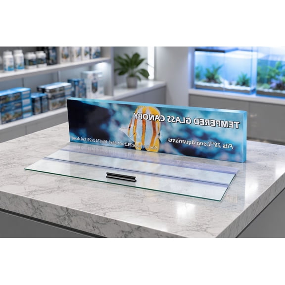 1 Piece Tempered Glass Aquarium 29.21x11.69x0.16in, Clear Hood with Hinges for 20 Long/29 Gallon Fish Tanks