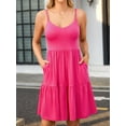 thumbnail image 7 of Asoul Women Built-in Bra Summer Dresses 2025 Casual Sundress Adjustable Strap Tiered Cami Dress with Pockets, 7 of 7