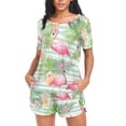 thumbnail image 4 of joogoo Women's Pajama Set Flamingo Tropical Short Sleepwear Loungewear with Pockets XL, 4 of 7