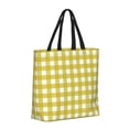 thumbnail image 2 of Vsdgher Yellow Checkboard print Tote Bag for Women Shoulder Bag with Zipper Large Shoulder Bag Handle Handbag Portable Washable for Travel, Work, 2 of 8