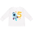thumbnail image 3 of Inktastic Rocket Space Ship Happy Fifth Birthday Boys or Girls Long Sleeve Toddler T-Shirt, 3 of 5