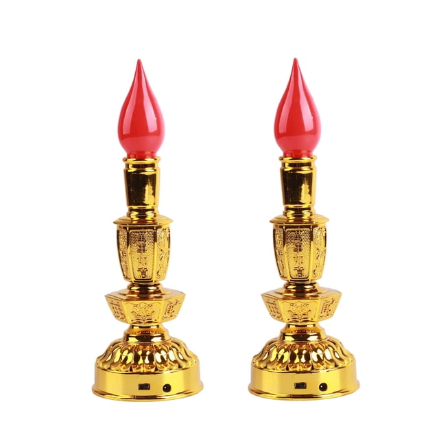 Lámpara de vela LED de bajo consumo de energía, lámpara de decoración budista Retro tradicional de estilo chino, brillante individual