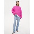 thumbnail image 6 of Women'S Sweater Crew Neck Long Sleeve Pullover Loose Fit Soft Knit Ribbed Hem Fall Winter Outfit Rose Red One size, 6 of 9