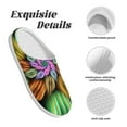 thumbnail image 5 of Rateoe Hippie Style Print Women's Men's Cotton Knit Slippers Lightweight Memory Foam Indoor House Shoes with Anti-Skid Sole-46/47, 5 of 7