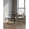 thumbnail image 3 of Zoizen 60 cm Round Solid Wood Dining Table - Compact 2-Seater Kitchen or Bistro Table, 3 of 7