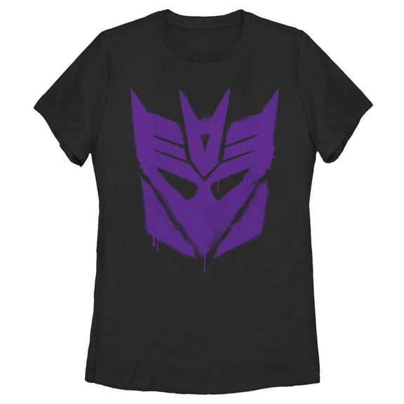 Women's Transformers Decepticon Graffiti Logo  Graphic Tee Black X Large