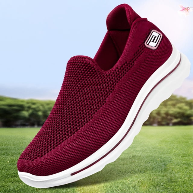 Tenis Zapatos para Caminar Mujer Zapatillas de Deporte Antideslizantes de Malla para Correr y Hacer Deportes (36 ) Rojo Likrtyny Tenis De Mujer Tenis De Hombre