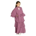 thumbnail image 4 of Otqutp Kids Abayas Dress for Girls Chiffon Layered Muslim Dresses Pleated Elegant Long Skirt Kaftan Prayer 𝗜slamic Maxi Dress, 4 of 7