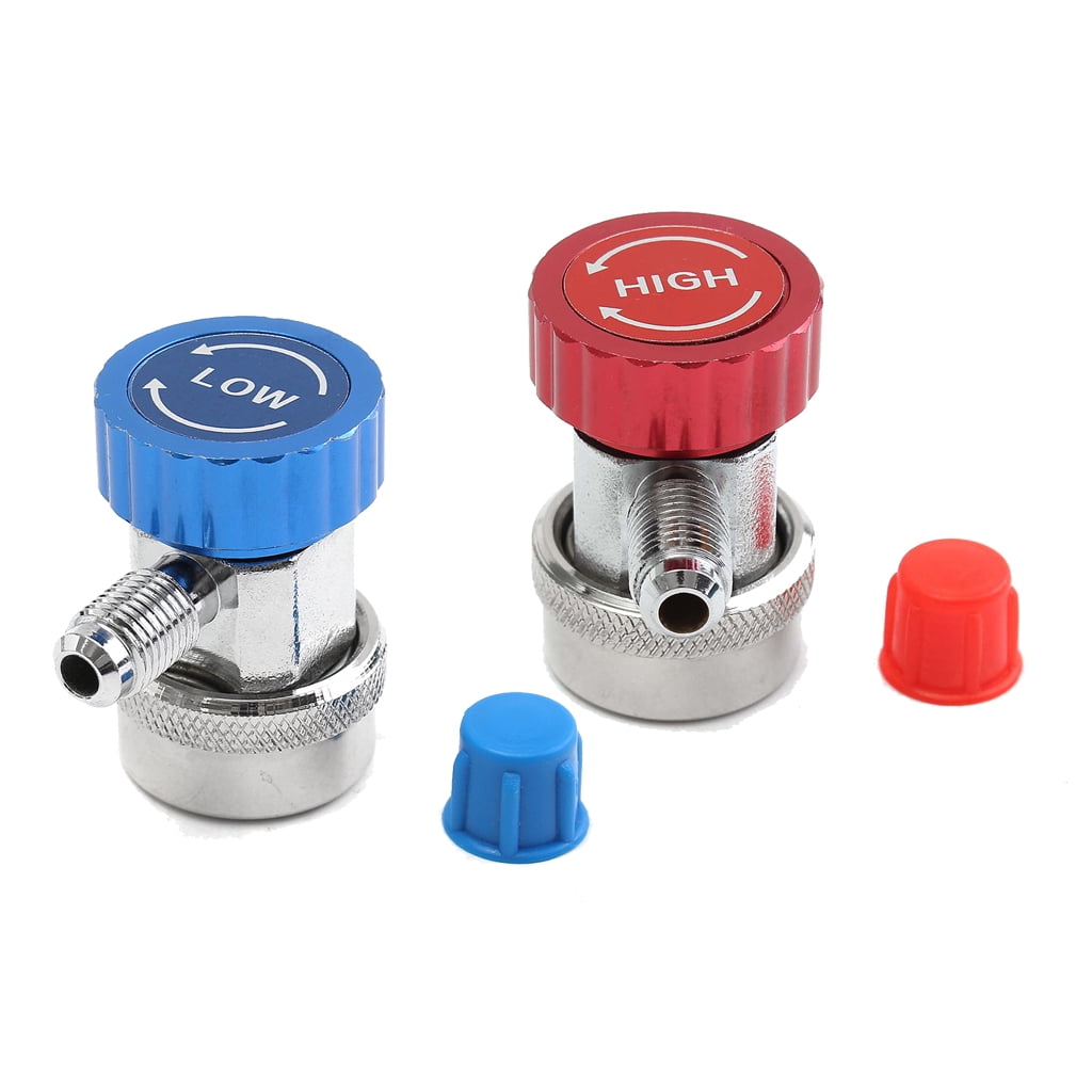 Techinal 2X Replace R134A Adapter Air Conditioning Manifold Freon Quick Connectors Low/High Adjustable Quick Coupler Adapter
