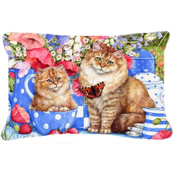 Blue Cats Fabric Decorative Pillow