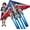 Red space ship, variant on Spaceship Kite Easy to Fly for Kids and Adults with String Reel,Beach Kites for Outdoor Games and Activities (Rainbow Cloud, 1)