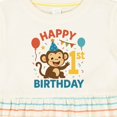 thumbnail image 4 of Inktastic Happy 1st Birthday Monkey Party Theme Girls Baby Dress, 4 of 5