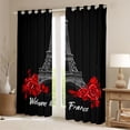 thumbnail image 2 of Homewish Red Rose Black Out Curtains,France Prias Eiffel Tower Curtains Pack of 2 (42x63 Each),Valentine'S Day Theme Bedroom Curtains For Men Women,Ultra Soft Home Decor, 2 of 6