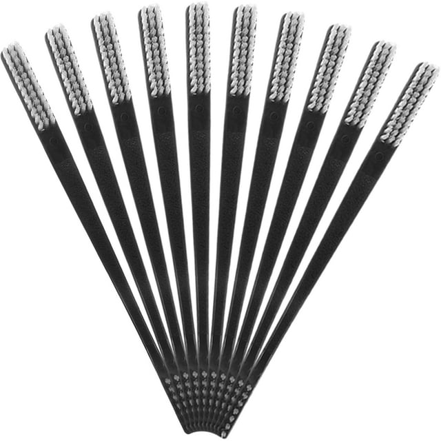 SOESFOUFU 10Pcs Dual-ended Small Cleaning Brush Versatile Metal Surface Brush for Detail Cleaning Gaps Nylon Plastic Portable Mini for Travel Outdoor Use