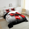 thumbnail image 3 of jejeloiu Red Bowtie Bowknot Merry Christmas Happy New Year Full Comforter Set,Reversible Lightweight Kids Bedding,3 Pieces, 3 of 8