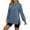 Light Blue, variant on Admvng Crewneck Sweatshirts for Women Casual Solid Long Sleeved Round-Neck Side Slit Relaxed Fit Sweatshirt Pullover for Women S-2XL