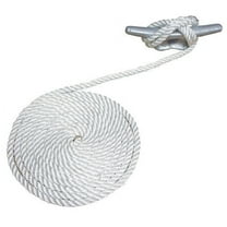 Attwood 10' Premium 3-Strand Twisted Nylon Dock Line, White