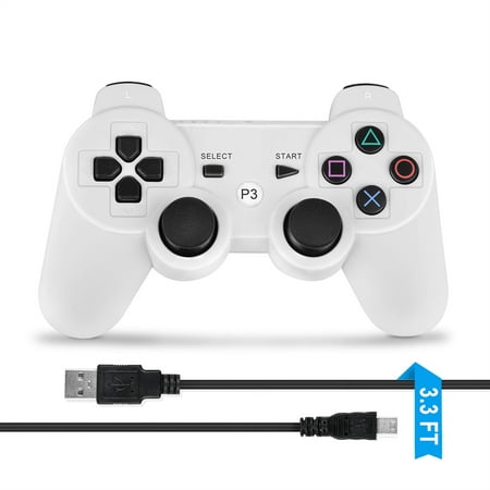 Wireless Controller for PS3 Sony with Charger Cable, ABLEGRID Wireless Controller Bluetooth Game Controller for Sony