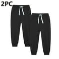 thumbnail image 2 of 2Pc Children's Boys Girls Sweatpants Fleece Warm Soft Solid Color Pants Elastic Waist Drawstring Running Sports Daily Trousers Black 13 Years, 2 of 4