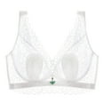 thumbnail image 1 of B91xZ Full Coverage Plus Size Non Padded Wireless Minimizer Bra Soft Touch Breathe Bralette,White 36C, 1 of 5