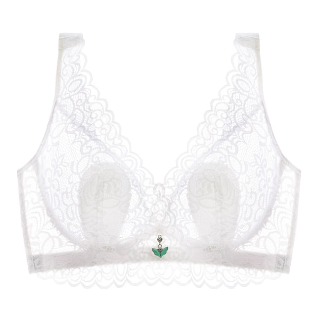 B91xZ Full Coverage Plus Size Non Padded Wireless Minimizer Bra Soft Touch Breathe Bralette,White 36C