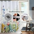 thumbnail image 4 of Extra Long 72"x84" Cute Purple Teal and Orange Blue Flowers Shower Curtain Set with Hooks Watercolor Botanical Bathroom Curtain Modern Minimalist Waterproof Bath Curtain Machine Washable, 4 of 6