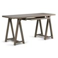 thumbnail image 2 of Atlin Designs Rustic Solid Wood Computer Desk in Distressed Gray, 2 of 6