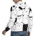 thumbnail image 6 of Uemuo Doodle Cute Cat Pattern Men's Hoodie - Casual Pullover Hoodie with Kangaroo Pocket, Stylish Hooded Sweatshirt for Everyday Wear-Large, 6 of 7