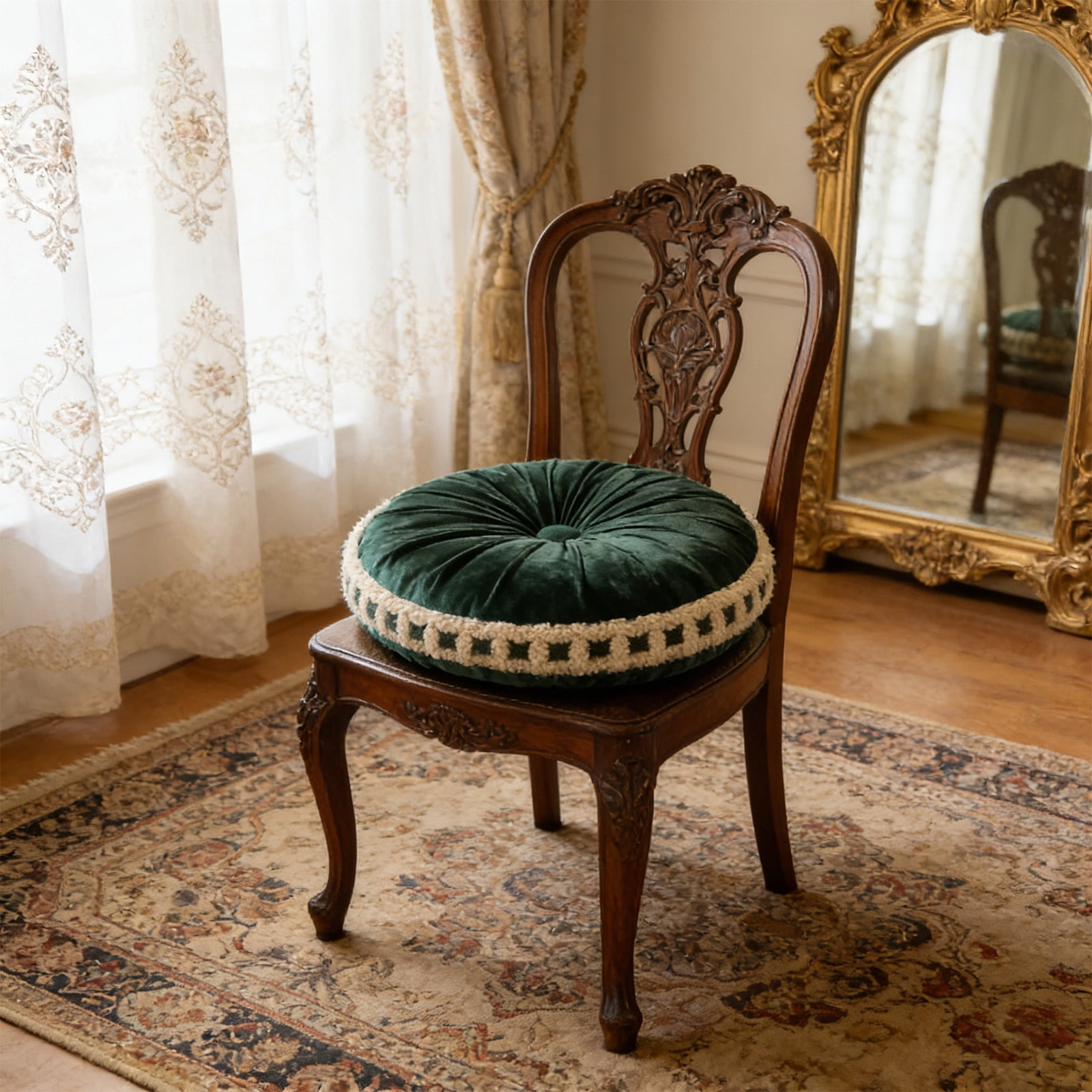Decorative Round Throw Pillows 18in Velvet Pleated Throw Pillow Vintage Pumpkin Floor Boho Accent Chair Cushion Gift for Couch Sofa Chair Bed Home Decoration