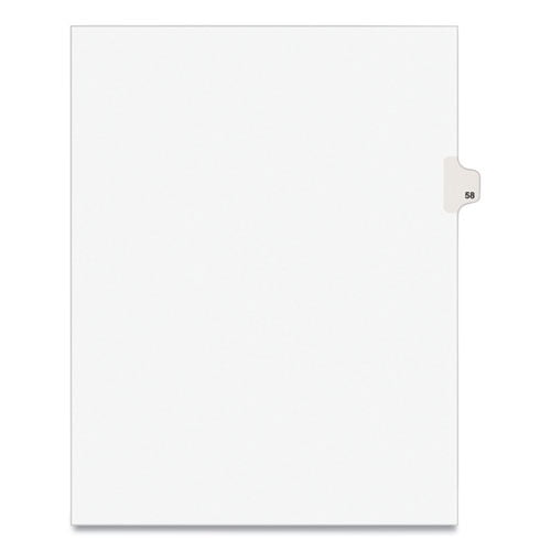 Preprinted Legal Exhibit Side Tab Index Dividers, Avery Style, 10-Tab, 58, 11 X 8.5, White, 25/pack, (1058) | Bundle of 2 Packs