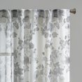 thumbnail image 3 of Madison Park Simone Printed Floral Rod Pocket and Back Tab Voile Sheer Curtain in White, 50"x95", 3 of 8