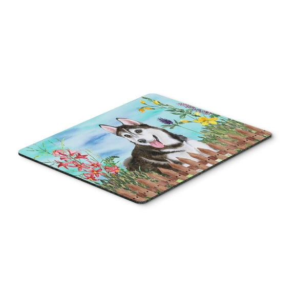 Siberian Husky 2 Spring Mouse Pad Hot Pad or Trivet