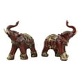thumbnail image 4 of Ebros Faux Wood Feng Shui Elephant with Trunk Up Set of 2 Thai Buddhism Figurine, 4 of 4
