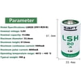 thumbnail image 4 of 1Pc LSH 20 Replace Battery LSH20 D Size 3.6V 13000mAh Primary Lithium Battery, 4 of 7