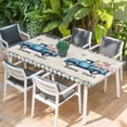 thumbnail image 2 of Easter Table Cloths for 4 Foot Rectangle Tables, Spring Farmhouse Truck Rabbit Eggs Floral Plaid Patio Waterproof Elastic Fitted Tablecloths, Washable Rectangular Table Cover for Camping, 2 of 8