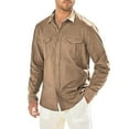 thumbnail image 5 of Men's Clearance Button Down Shirt Casual Regular-Fit Dress Shirts Lapel Wrinkled Casual Shirt Cotton Linen Fashion Breathable Shirt Long Sleeve Dress Shirts, 5 of 7