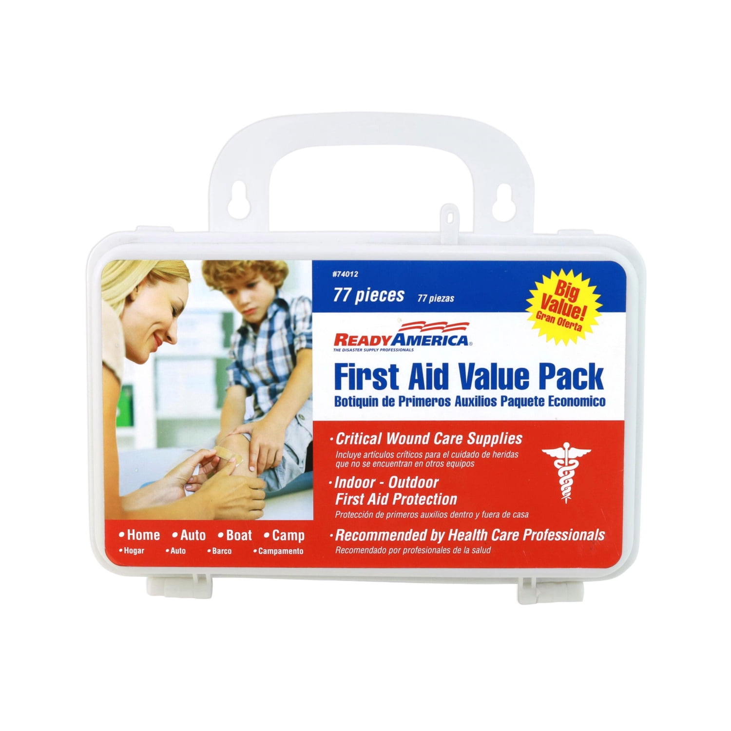 (2 pack) Ready America 77 Piece First Aid Kit Value Pack for Emergencies