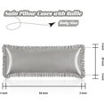 thumbnail image 3 of shiyou-Ruffle Satin Body Pillow Cover, Silky Satin Body Pillowcase with Envelope Closure, Luxury & Ultra Soft Long Pillow Cases for Hair and Skin, Ruffled Long Pillow Shams (Light Grey), 3 of 4